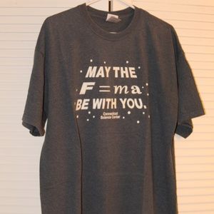 Glowing Graphic Tee - "May The F=MA Be With You"